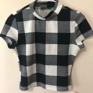 Black, white gray checked shirt